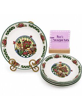 International Tableworks GARDENING SEASON Bird Stoneware Salad Plates Set of 4